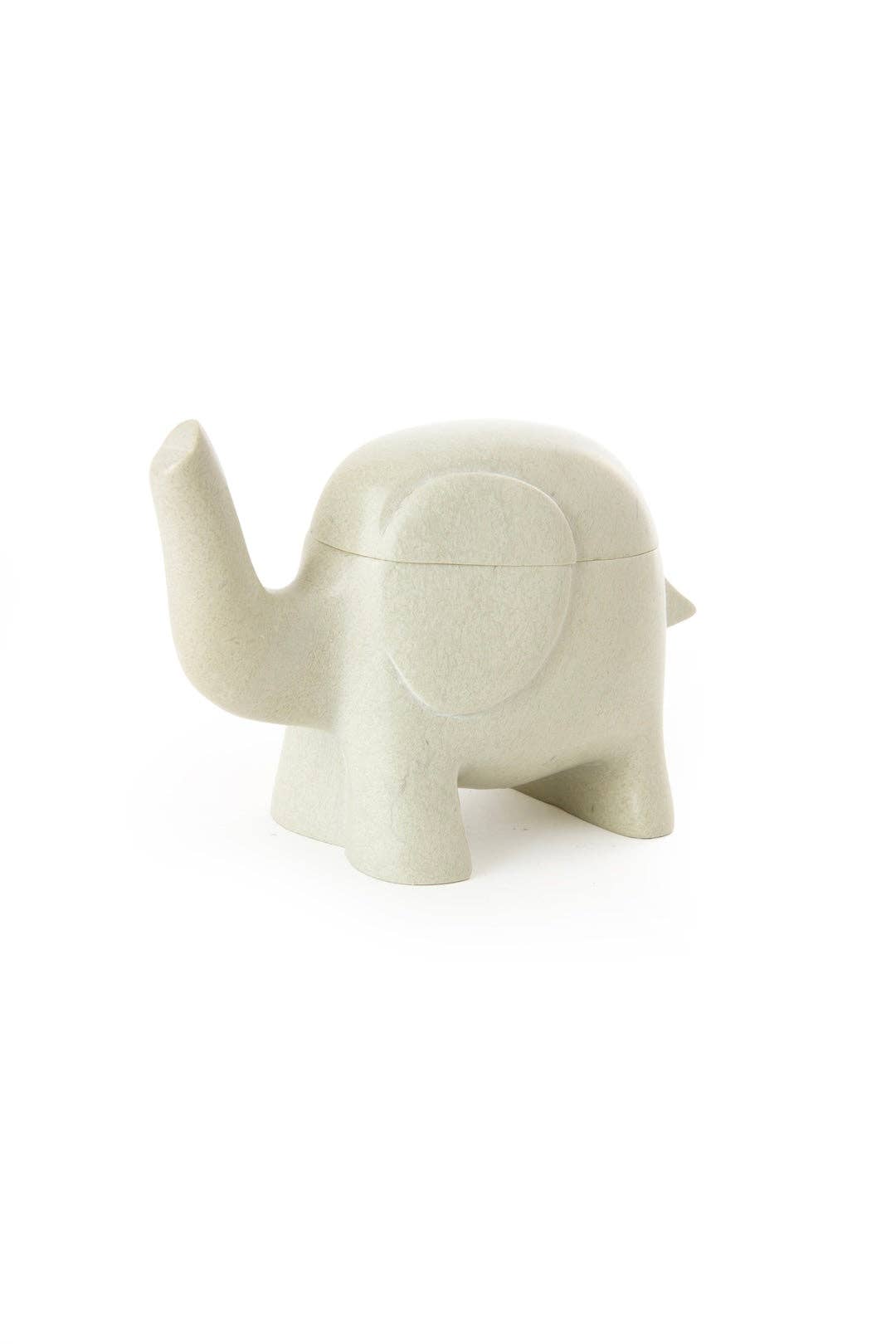 Natural Soapstone Elephant Treasure Box