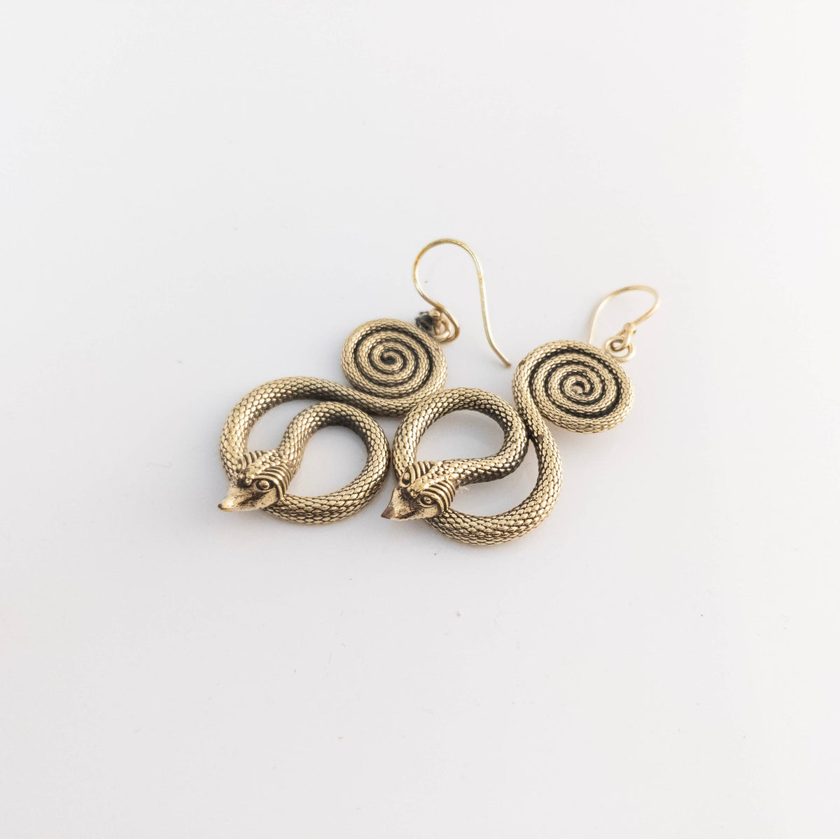 Snake Earrings, Golden and Silver
