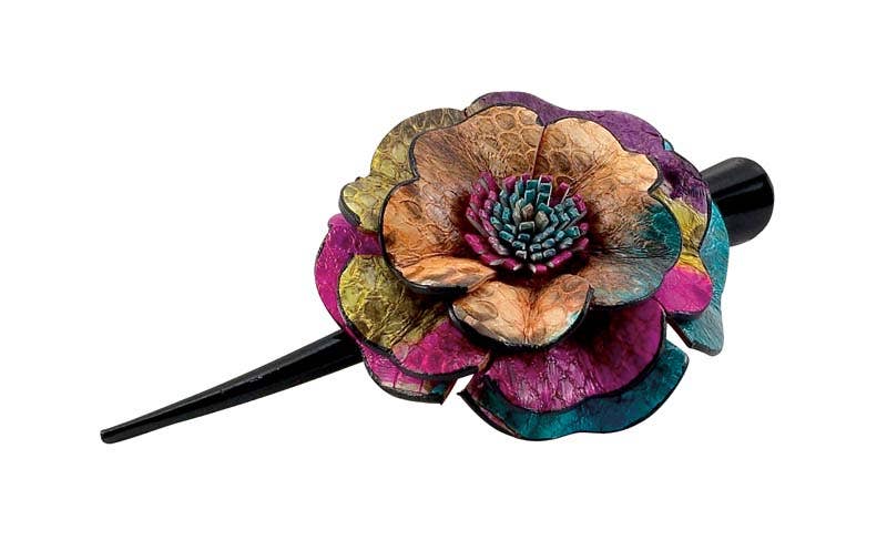 Large Multi Color Snakeskin Hair Clip