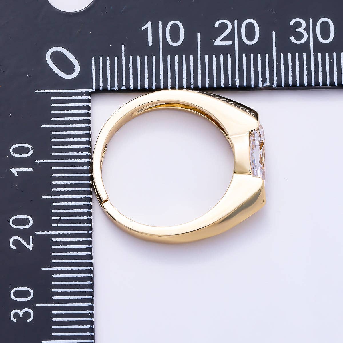 16K Gold Filled Clear CZ Marquise Solitaire Ring in Gold & Silver | Rings-00404 Rings-00405
