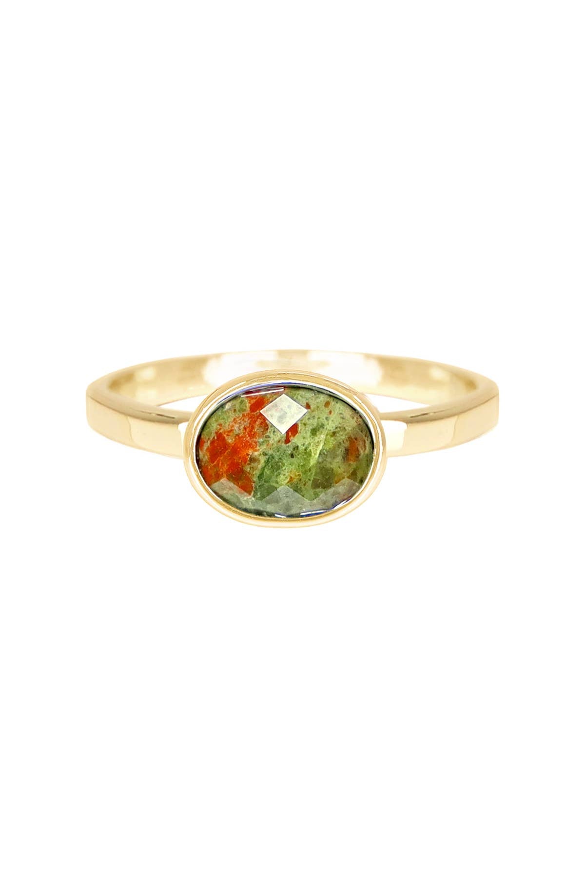 Unakite Cab Ring - GF