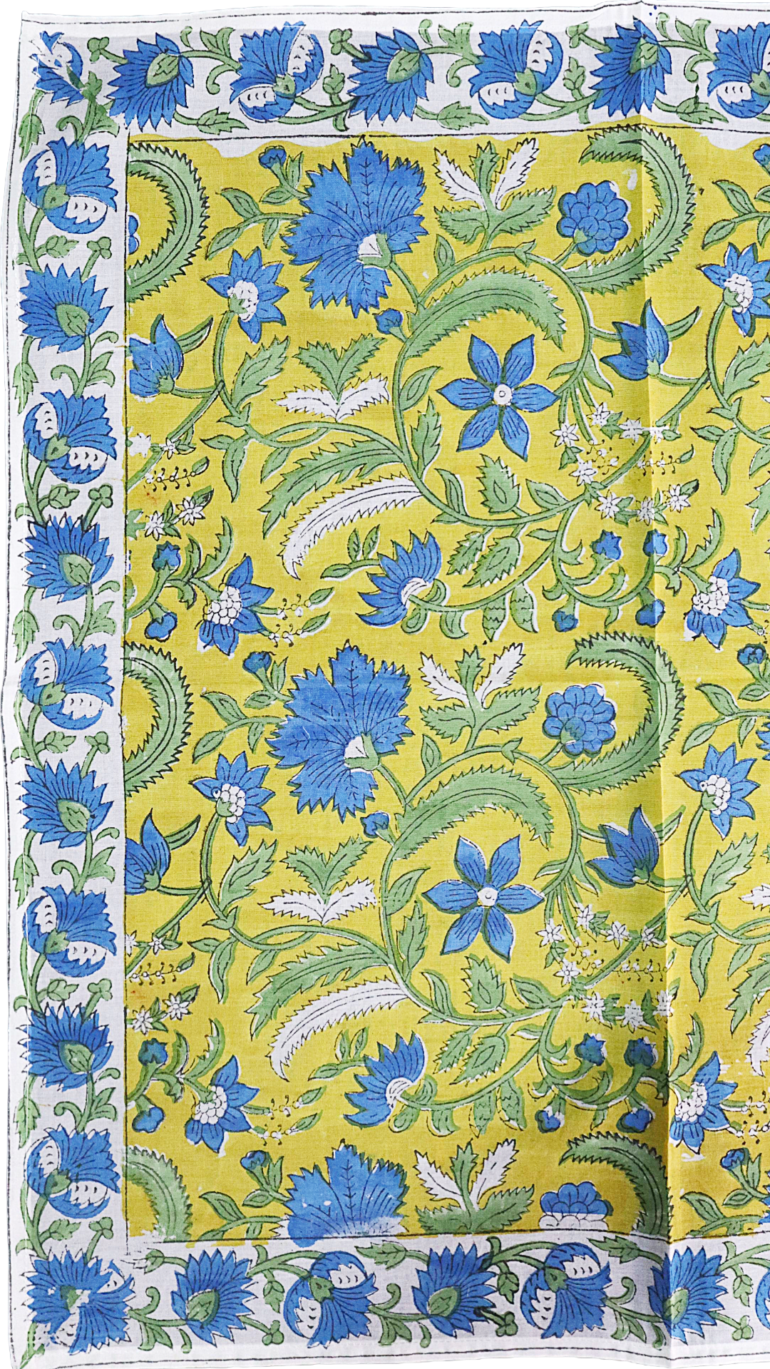 Blue Lotus Trail - Block Printed Cotton Band (KK1542)