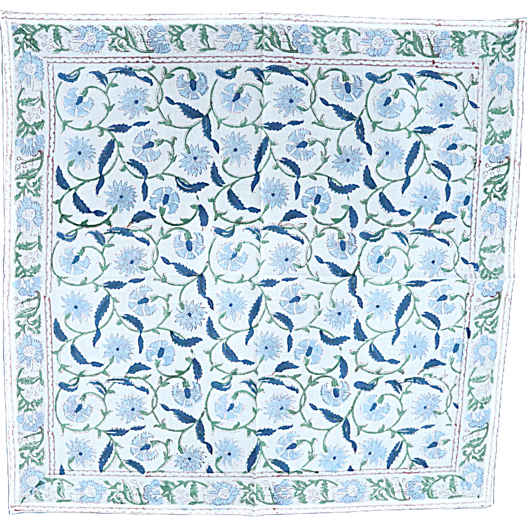 Blue Bell - Hand Block Print Cotton Bandana (KK1517)