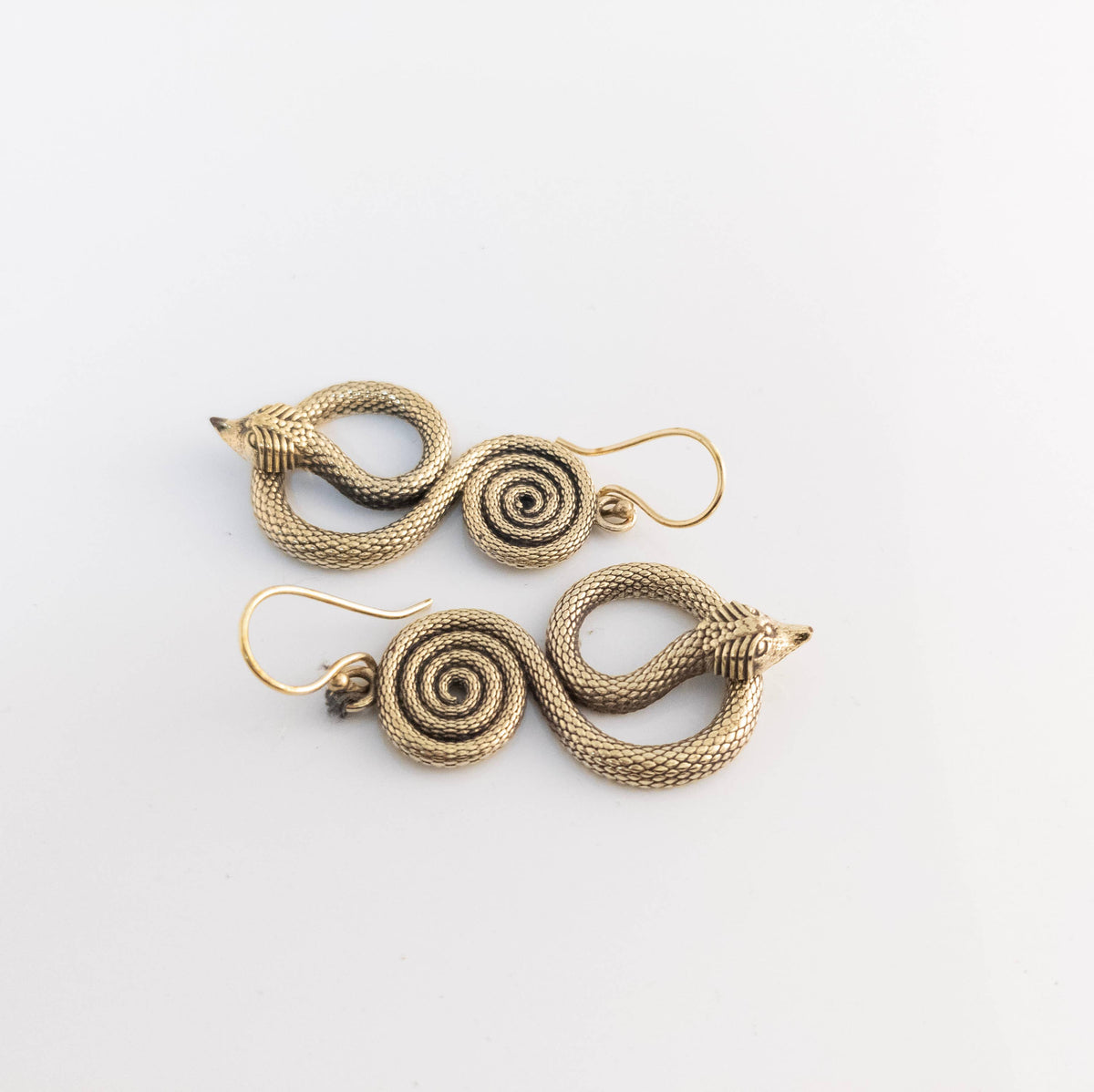 Snake Earrings, Golden and Silver
