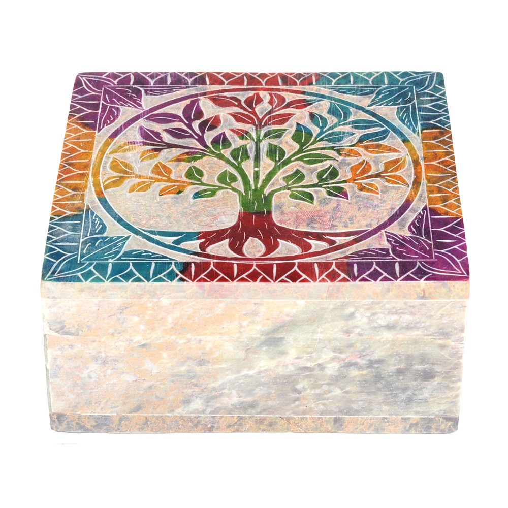 Box Tree of Life Stone 4x4 Rainbow