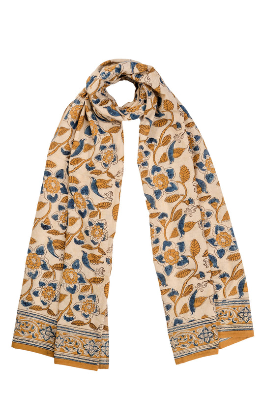600-049 "Cotton Scarf" - Hand Block Printed