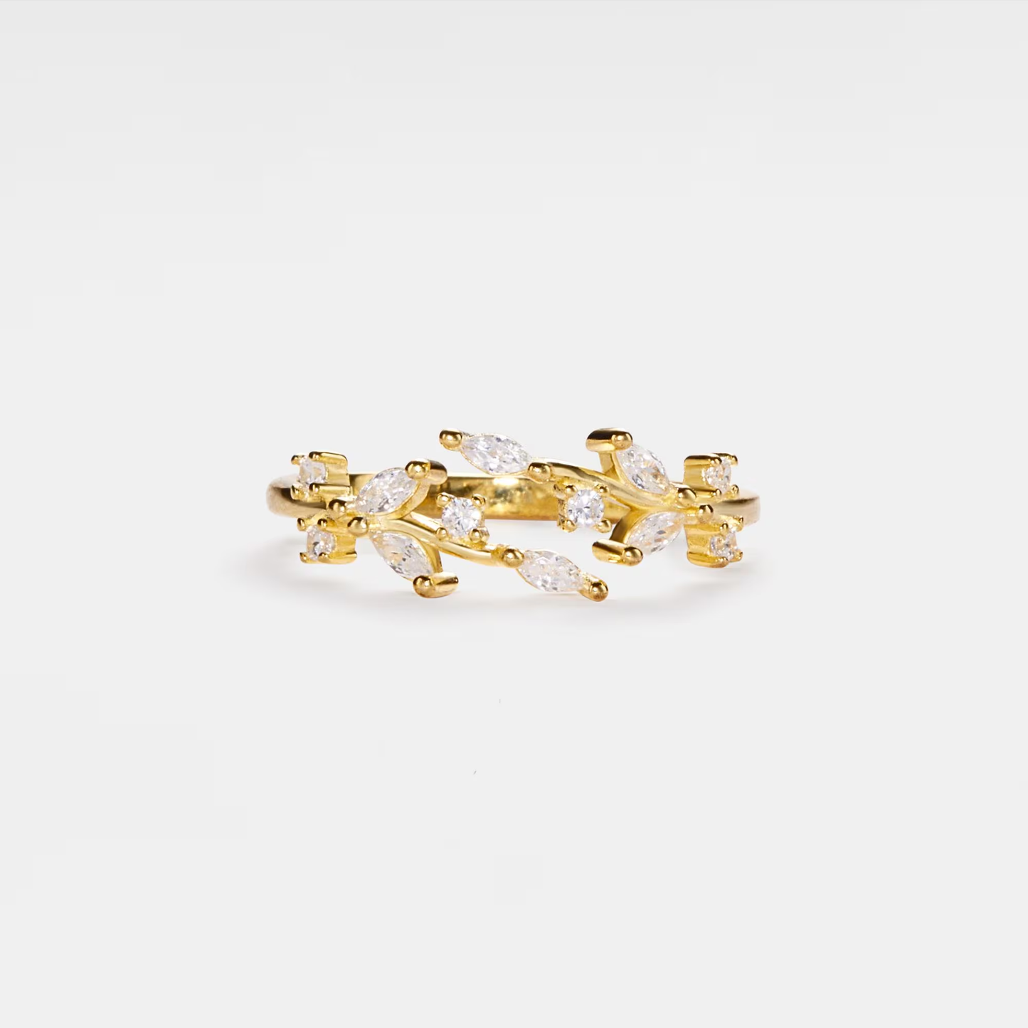 Olive Tree Leaf Branch Bypass Ring