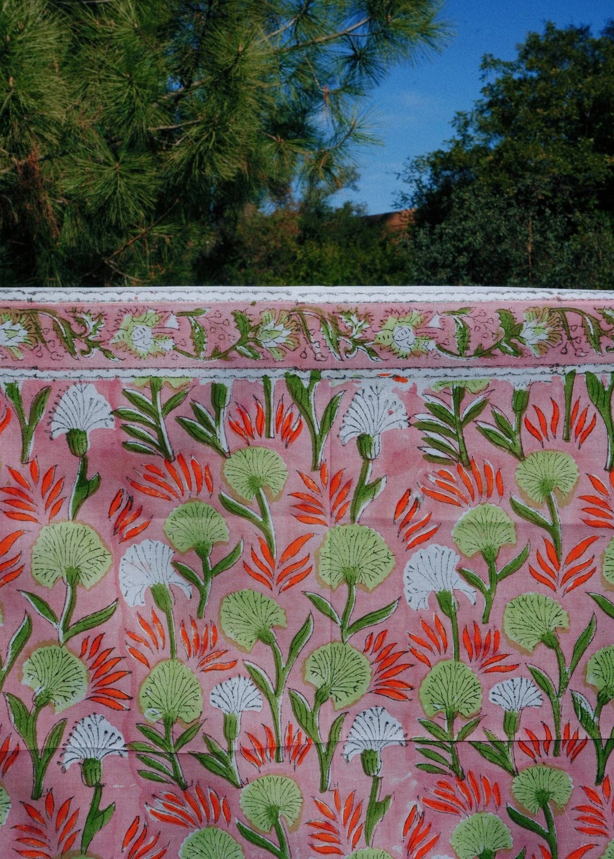 Watermelon Season - Block Printed Cotton Bandana (KK1555)