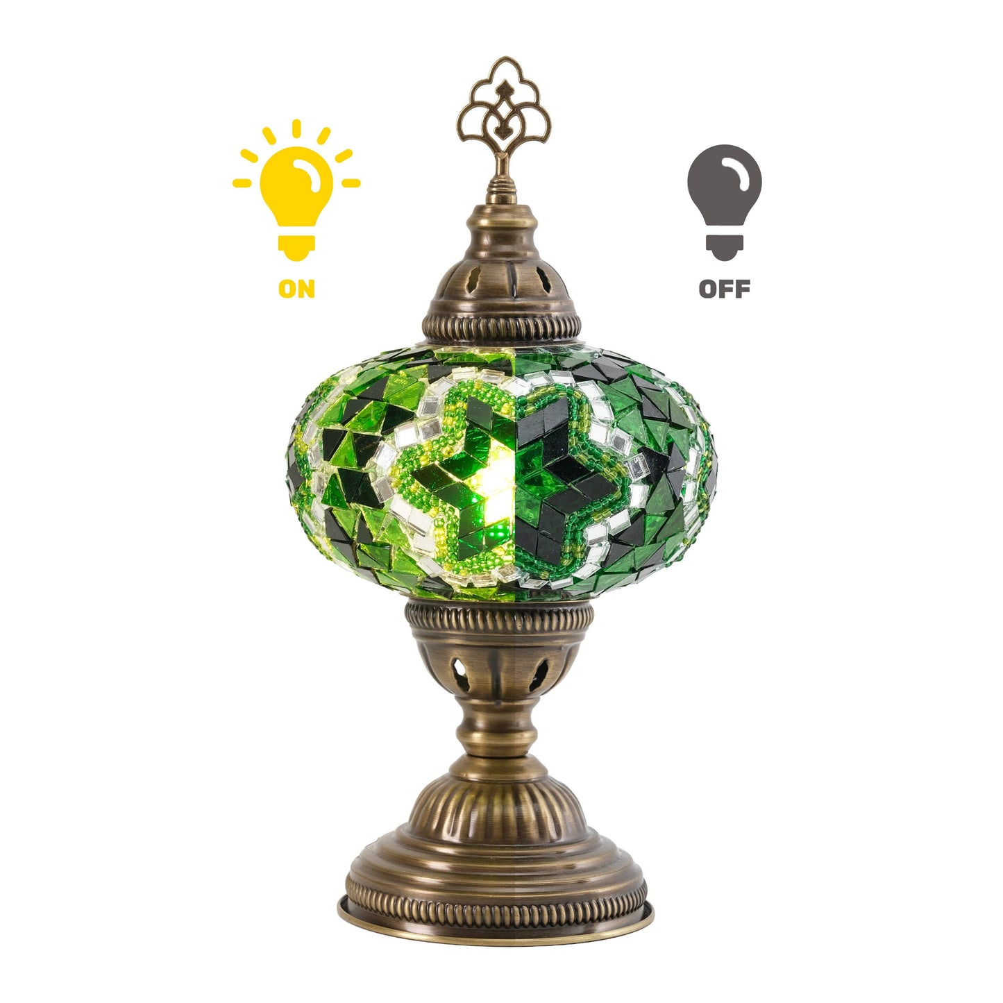 Handmade Turkish Mosaic Table Lamp Green