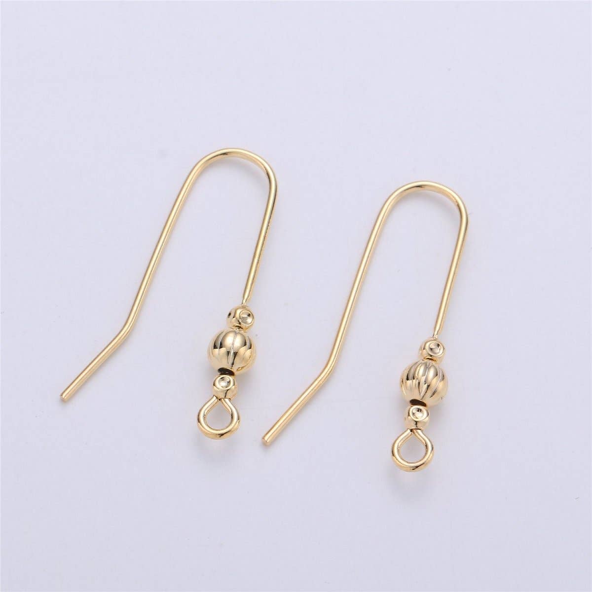 Ear Hooks 14k Gold Filled Ear Wires with Open Link for Charm, Handmade Earring Findings, Gold Earwires, DIY Jewelry Supply Component K-222