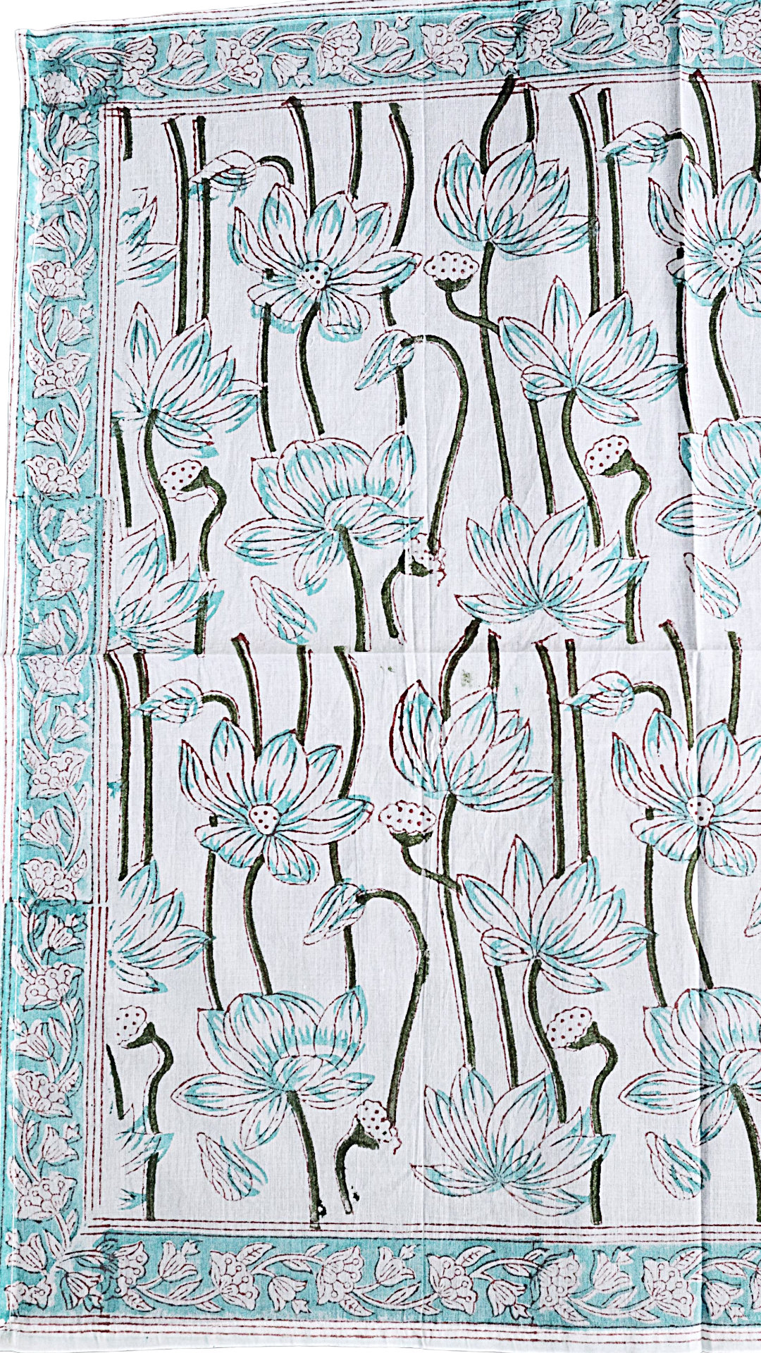 Marshmallow Lagoon - Block Printed Cotton Bandana (KK1560)