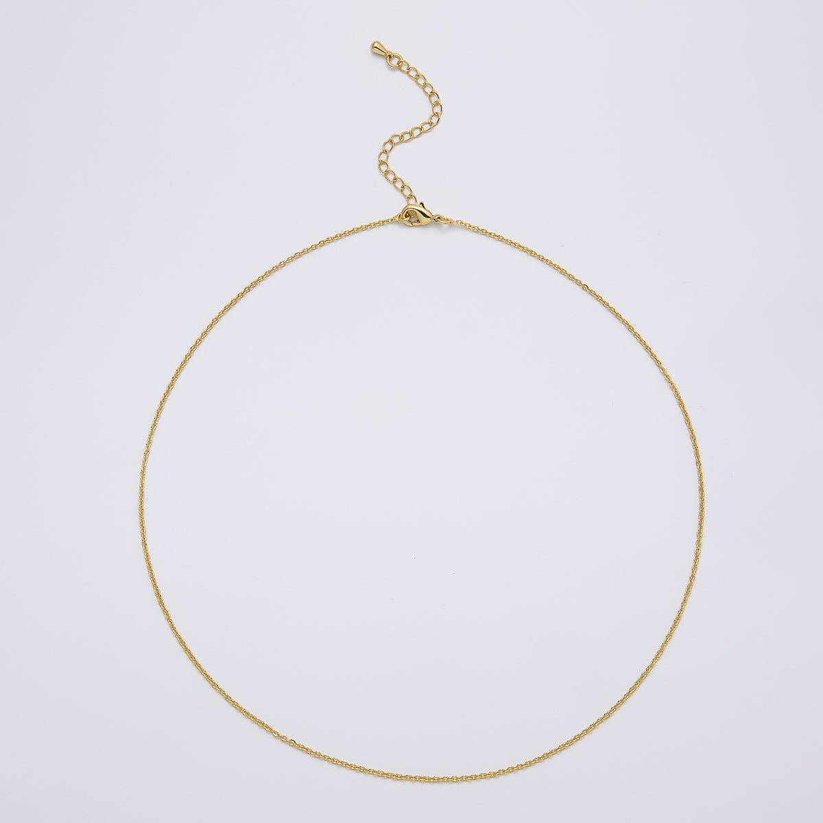 16K Gold Filled 1.3mm Minimalist Cable Chain 16 Inch, 18 Inch, 20 Inch Necklace w. Extender | WA-04256