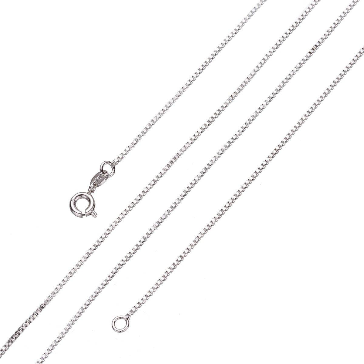 Silver Box Chain Necklace, Dainty Silver Necklace, Dainty Finished Silver Chain 16 inch 1mm Ready to wear Silver Chain | WA-235 Clearance Pricing