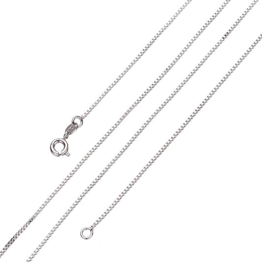 Silver Box Chain Necklace, Dainty Silver Necklace, Dainty Finished Silver Chain 16 inch 1mm Ready to wear Silver Chain | WA-235 Clearance Pricing
