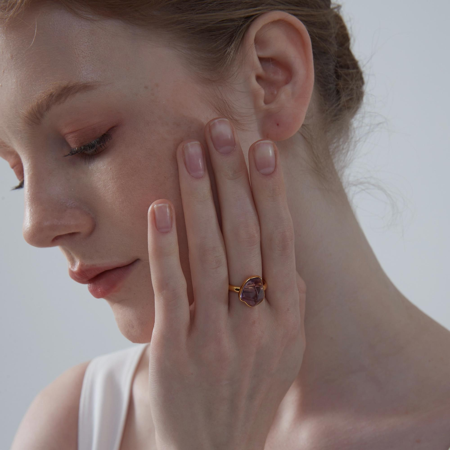 Amethyst Crystal Statement Ring