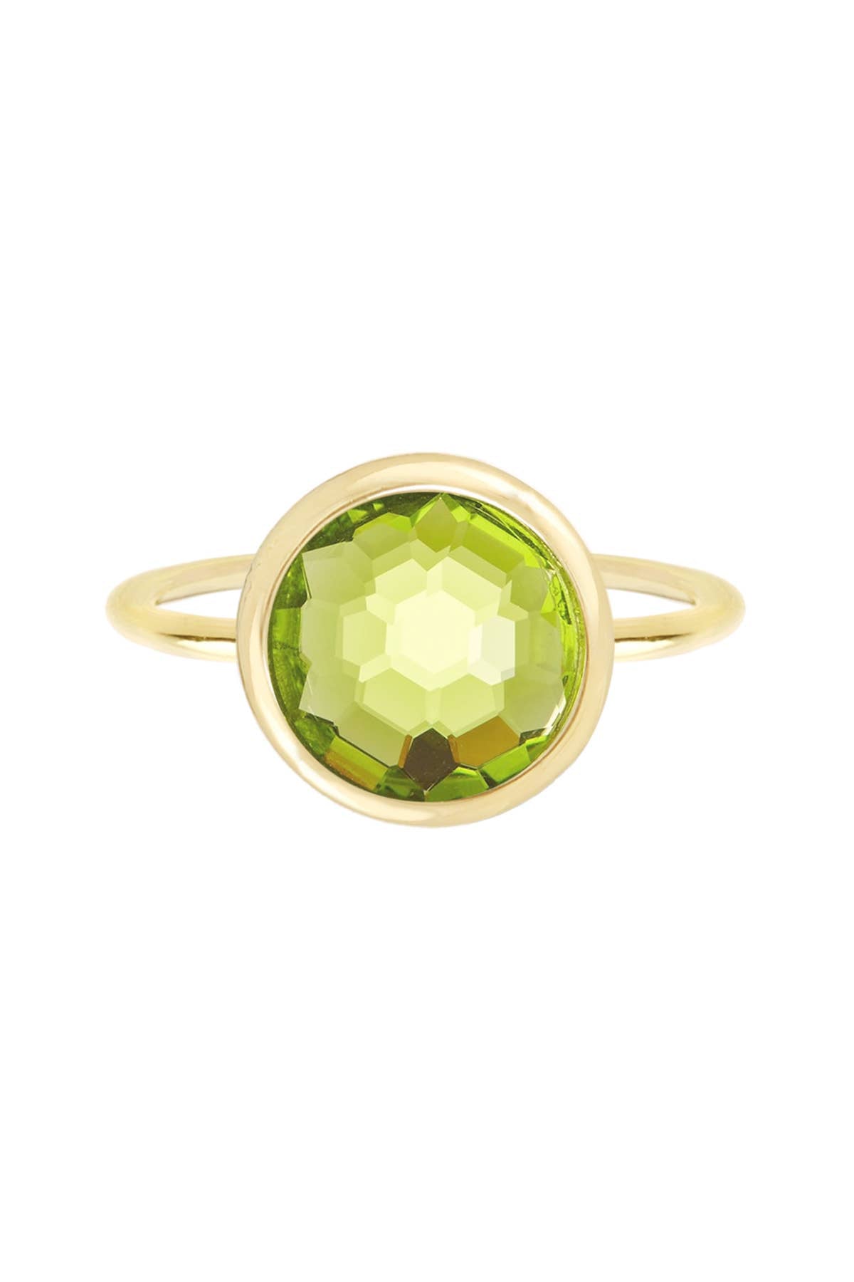Peridot Crystal Round Ring - GF