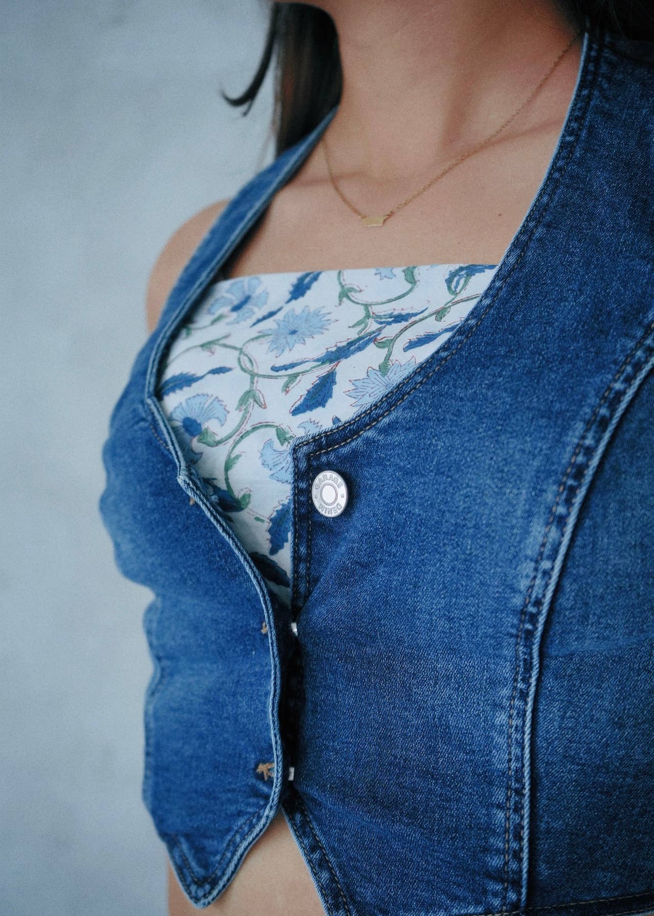 Blue Bell - Hand Block Print Cotton Bandana (KK1517)