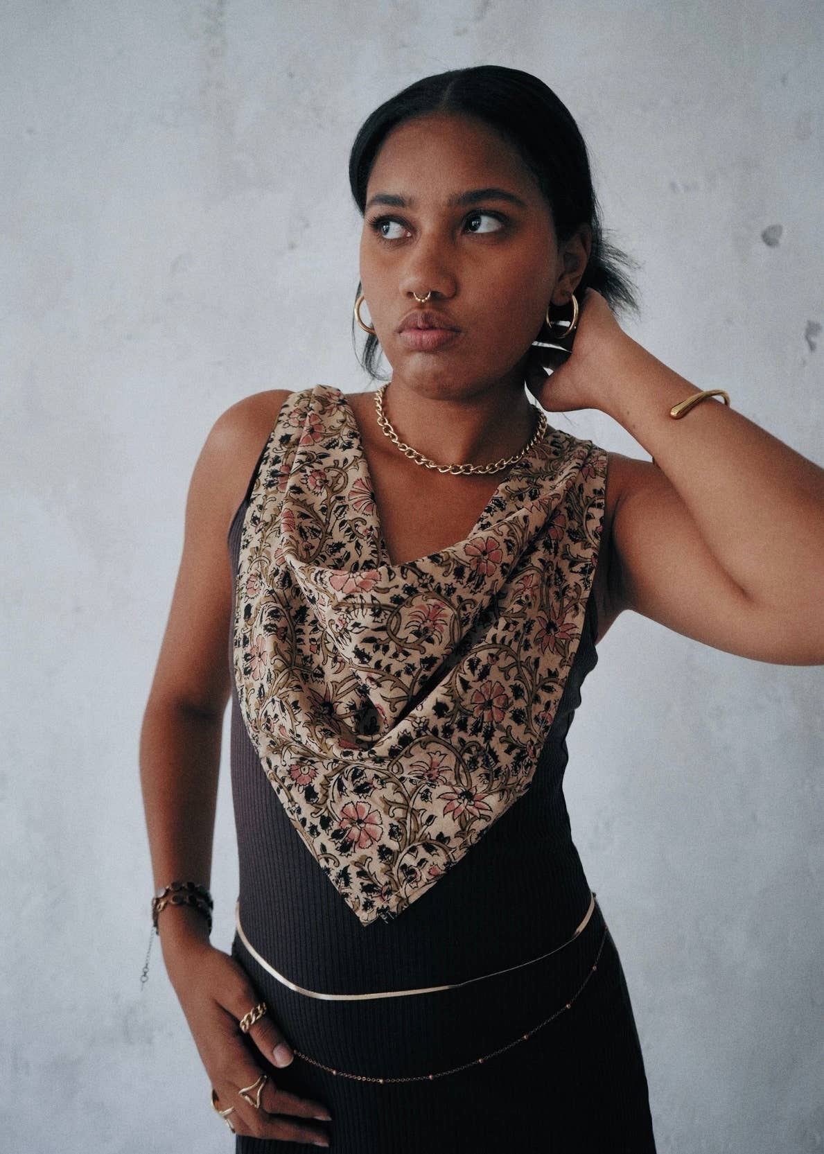 Blossom Breeze - Kalamkari Cotton Bandana (KK1500)