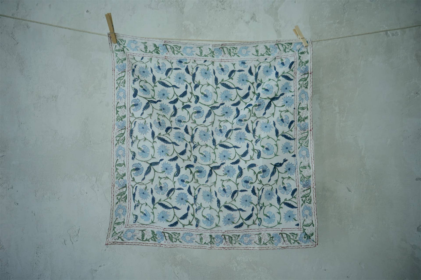 Blue Bell - Hand Block Print Cotton Bandana (KK1517)