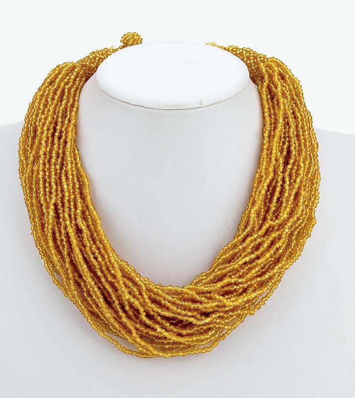 18" Gold Multi-Strand Beaded Necklace