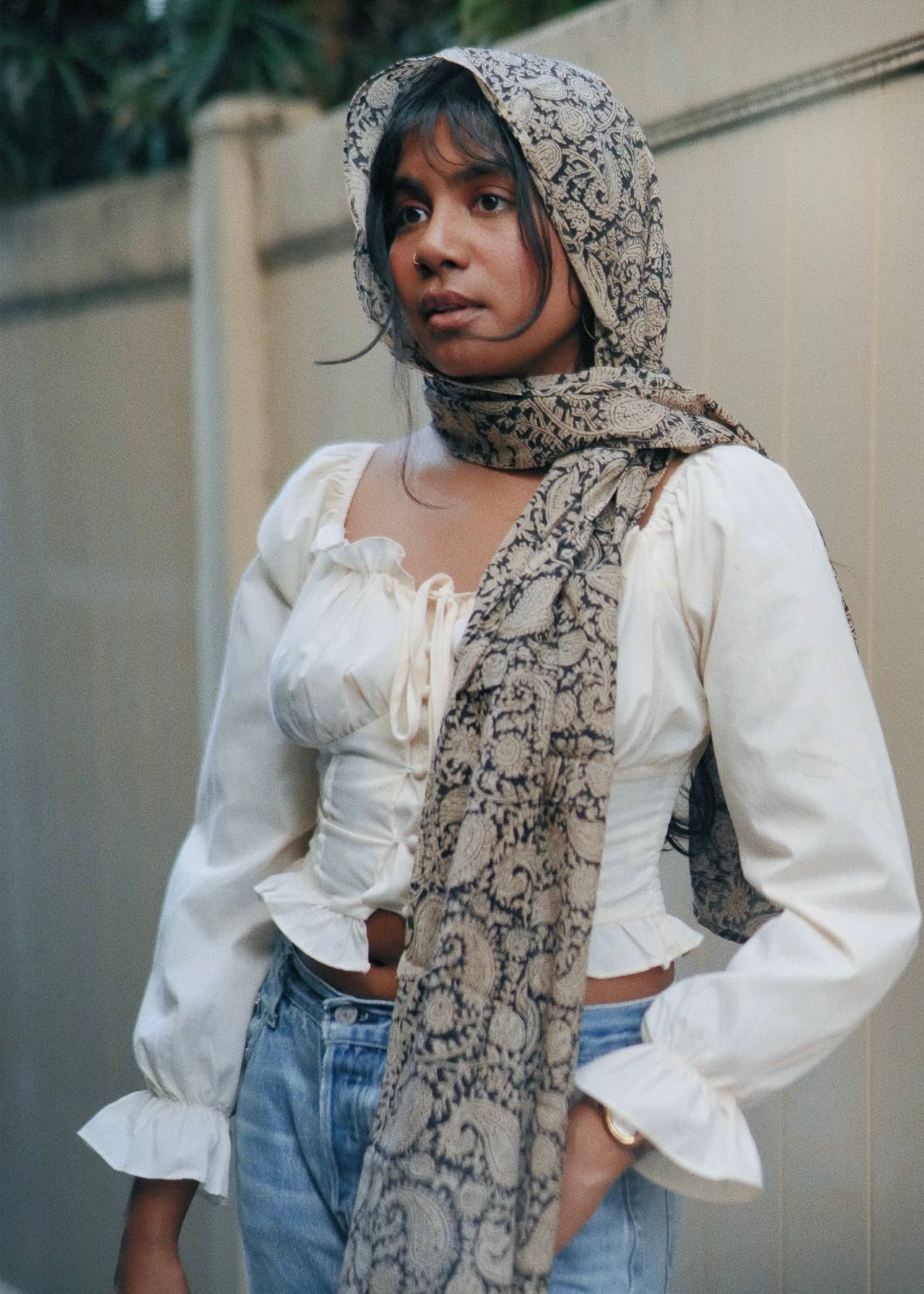 600-008 "Cotton Scarf" - Hand Block Printed