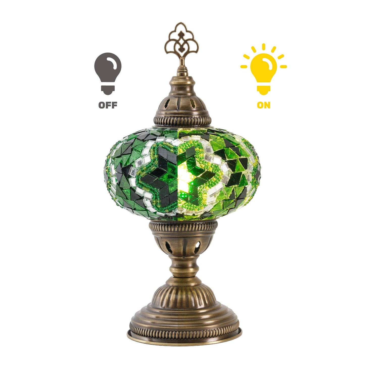 Handmade Turkish Mosaic Table Lamp Green