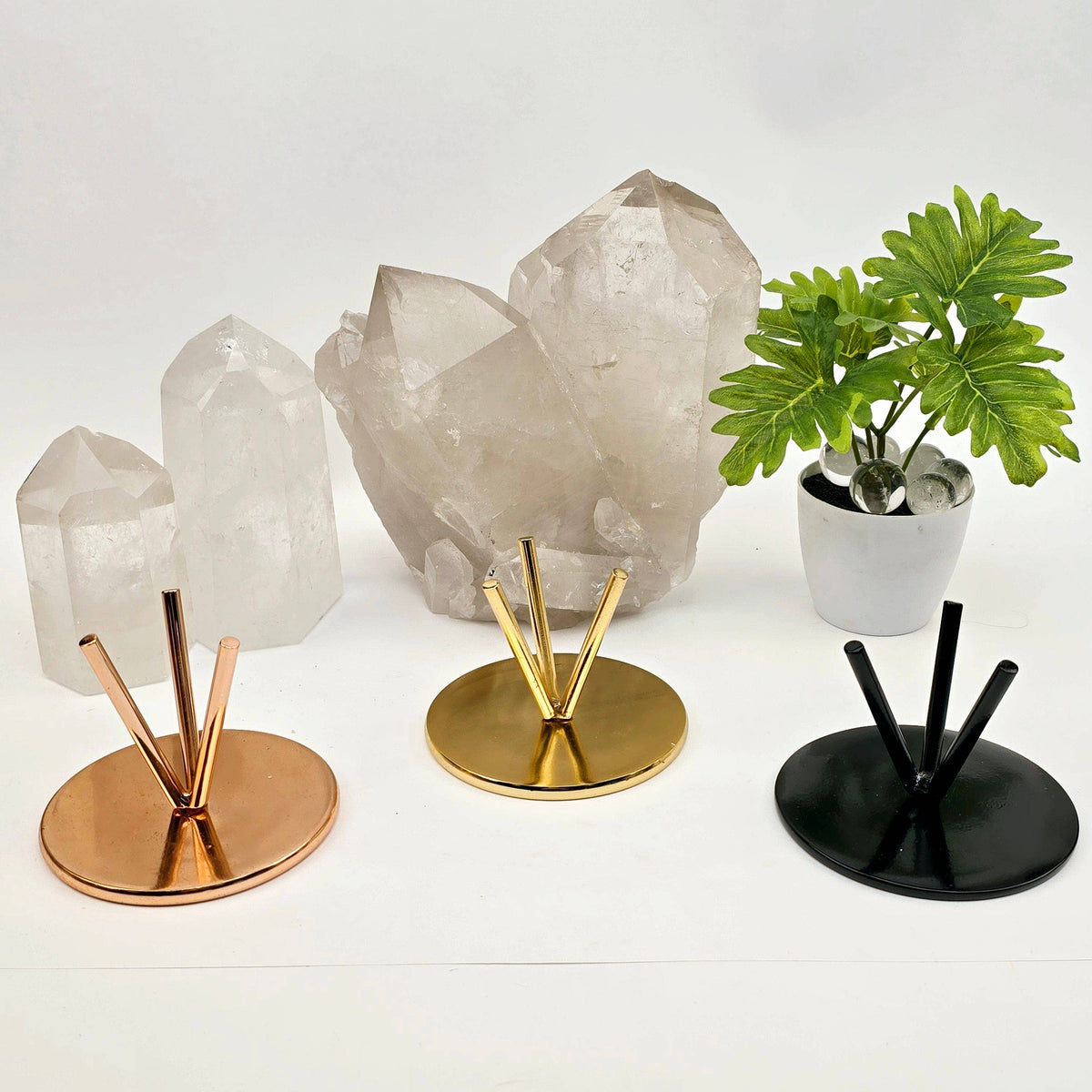 Metal Three Prong Stand - Crystal Display Stand - You Choose Color
