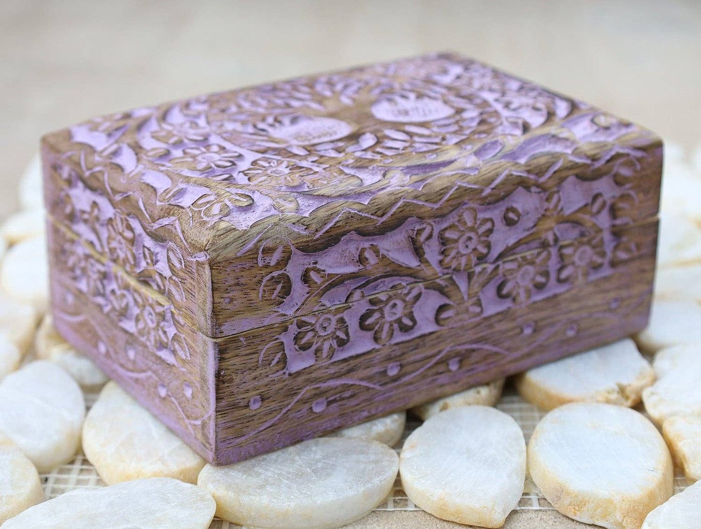 Tree Of Life Hand Carved Jewelry Storage Keepsake Wooden Box