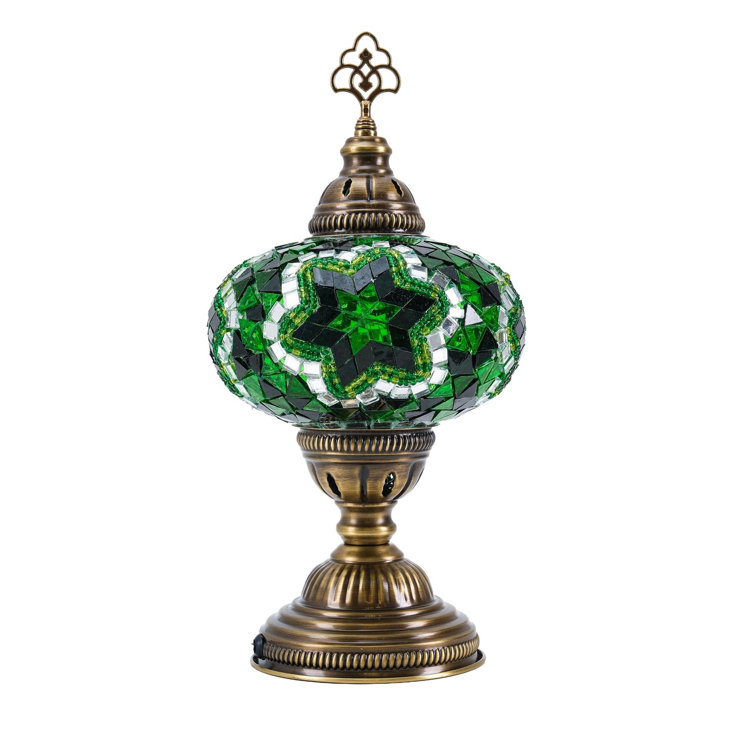Handmade Turkish Mosaic Table Lamp Green
