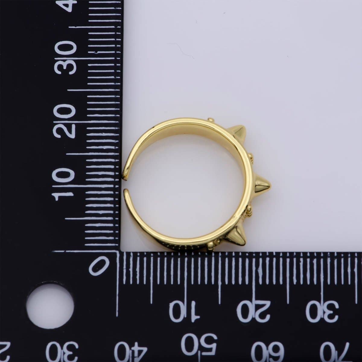 Gold Studed Ring, Minimalist Ring, Gold Ring, Dainty Ring, Ring, Stackable Ring, Midi Ring, Gold Stacking Ring, Gold Spike Adustable Ring R-027