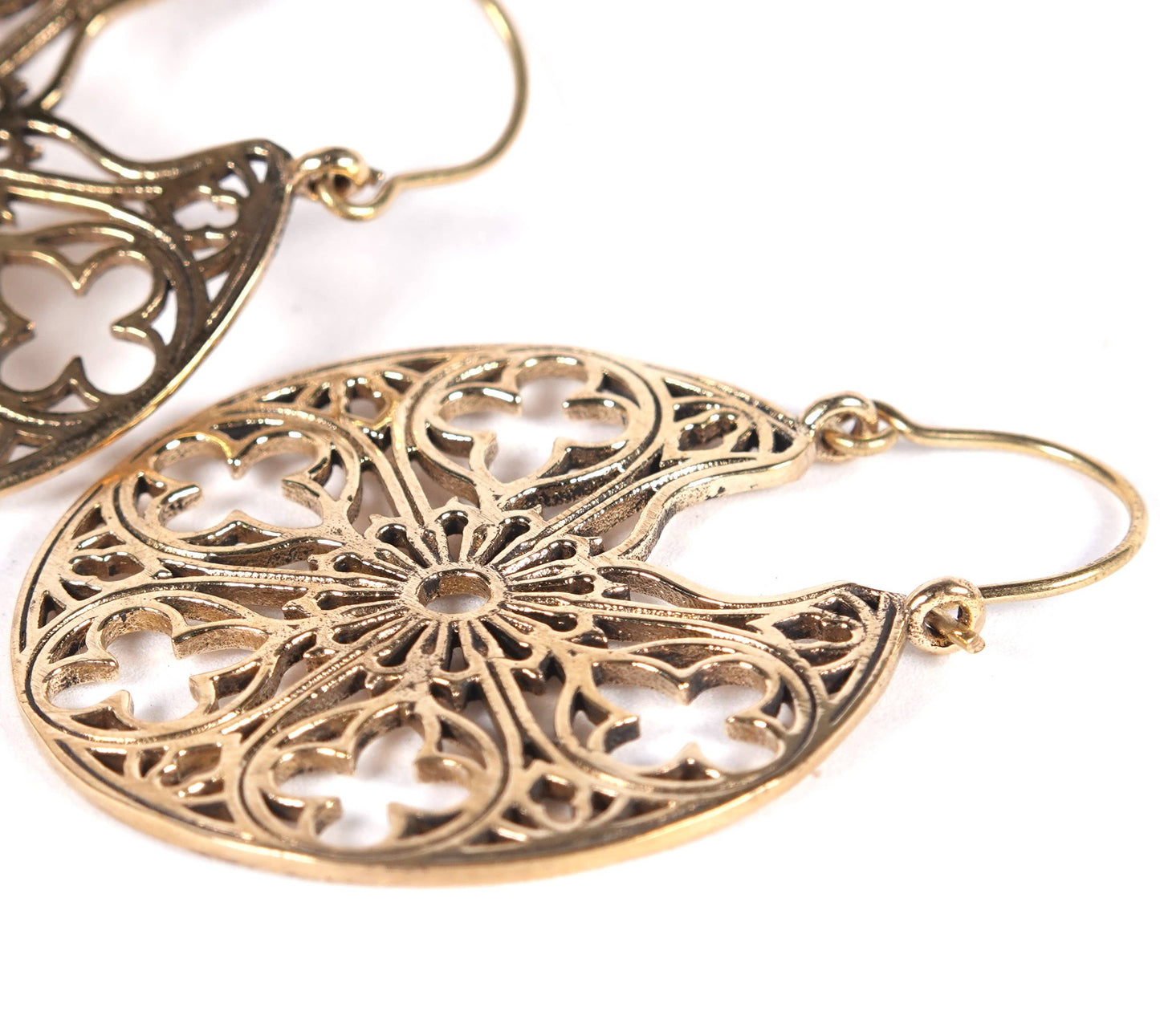 Circular floral pattern Earrings of Golden and Silver Color