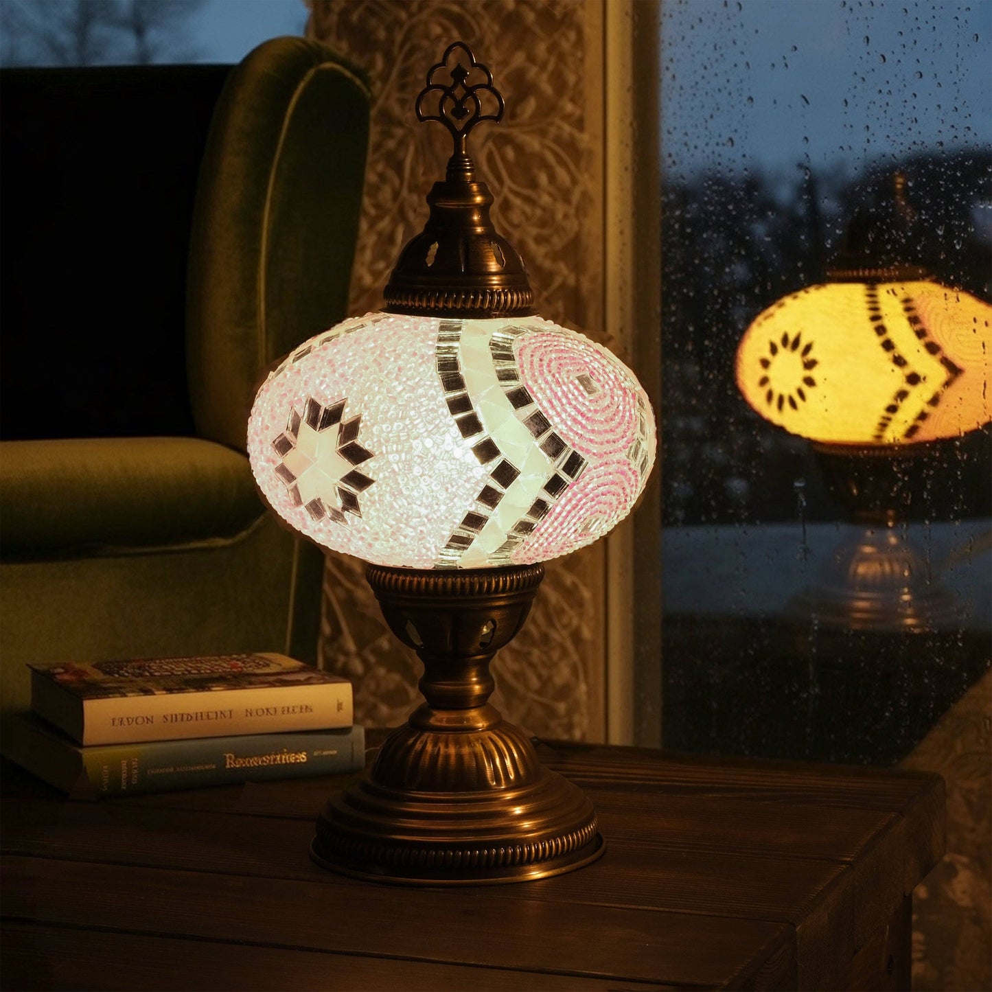 Turkish Mosaic Table Lamp Pink