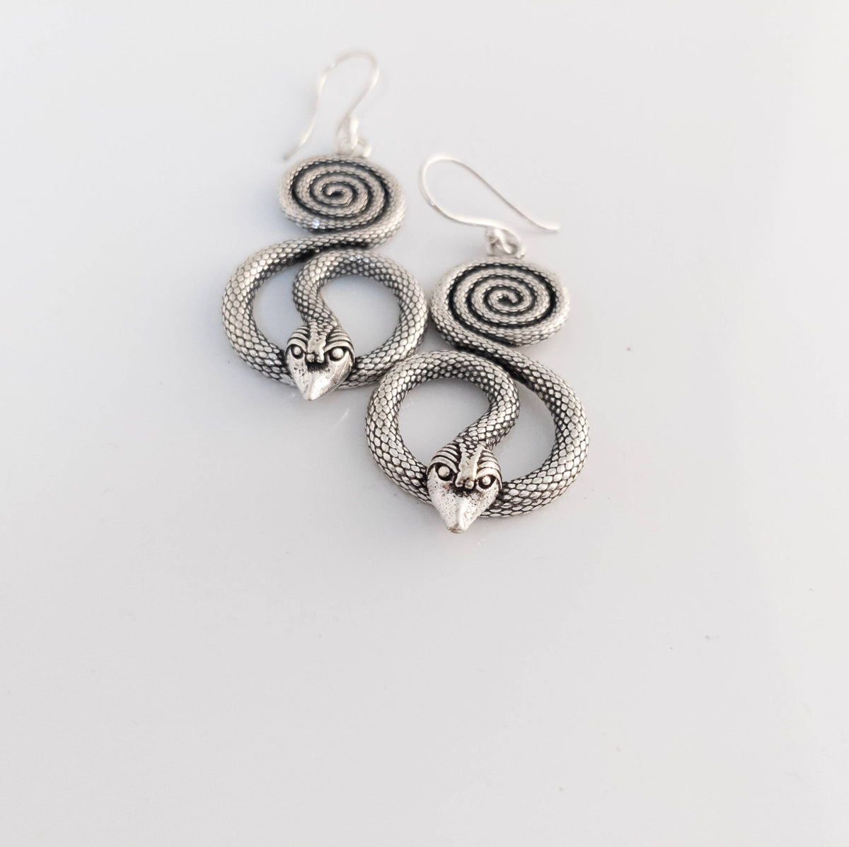 Snake Earrings, Golden and Silver