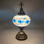 Hand Made Turkish Lamp, Blue/White