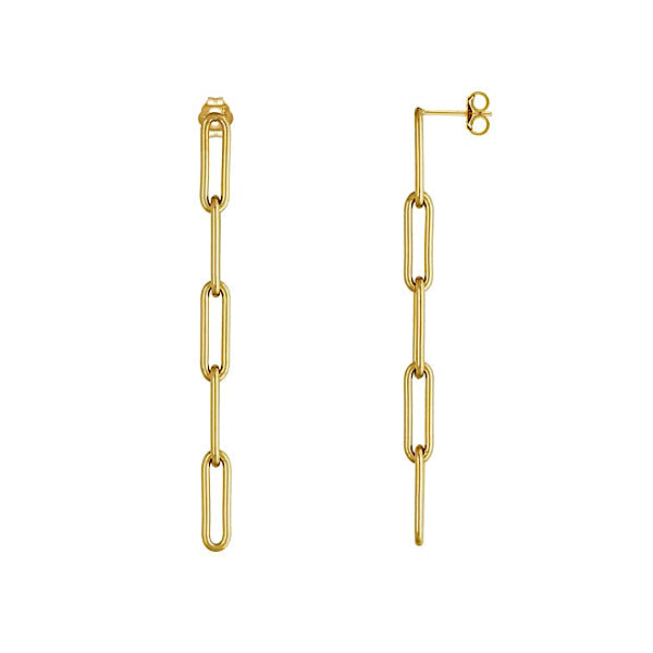 Muse Paper Clip Chain Earrings - Gold