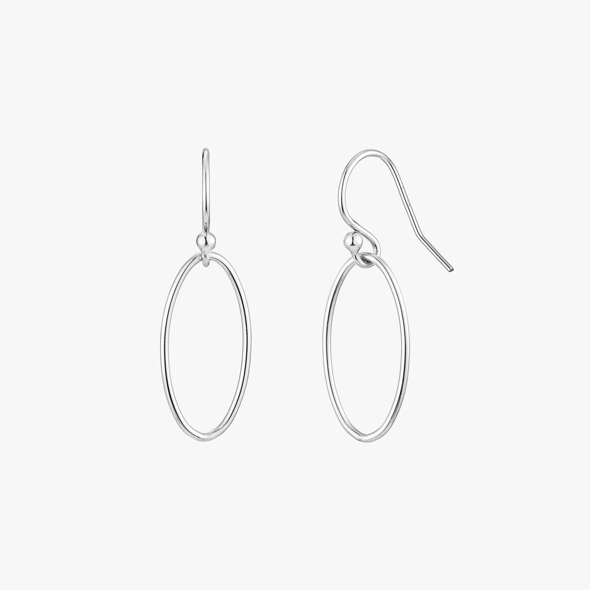 Minimal Oval Drop Earrings - Gold