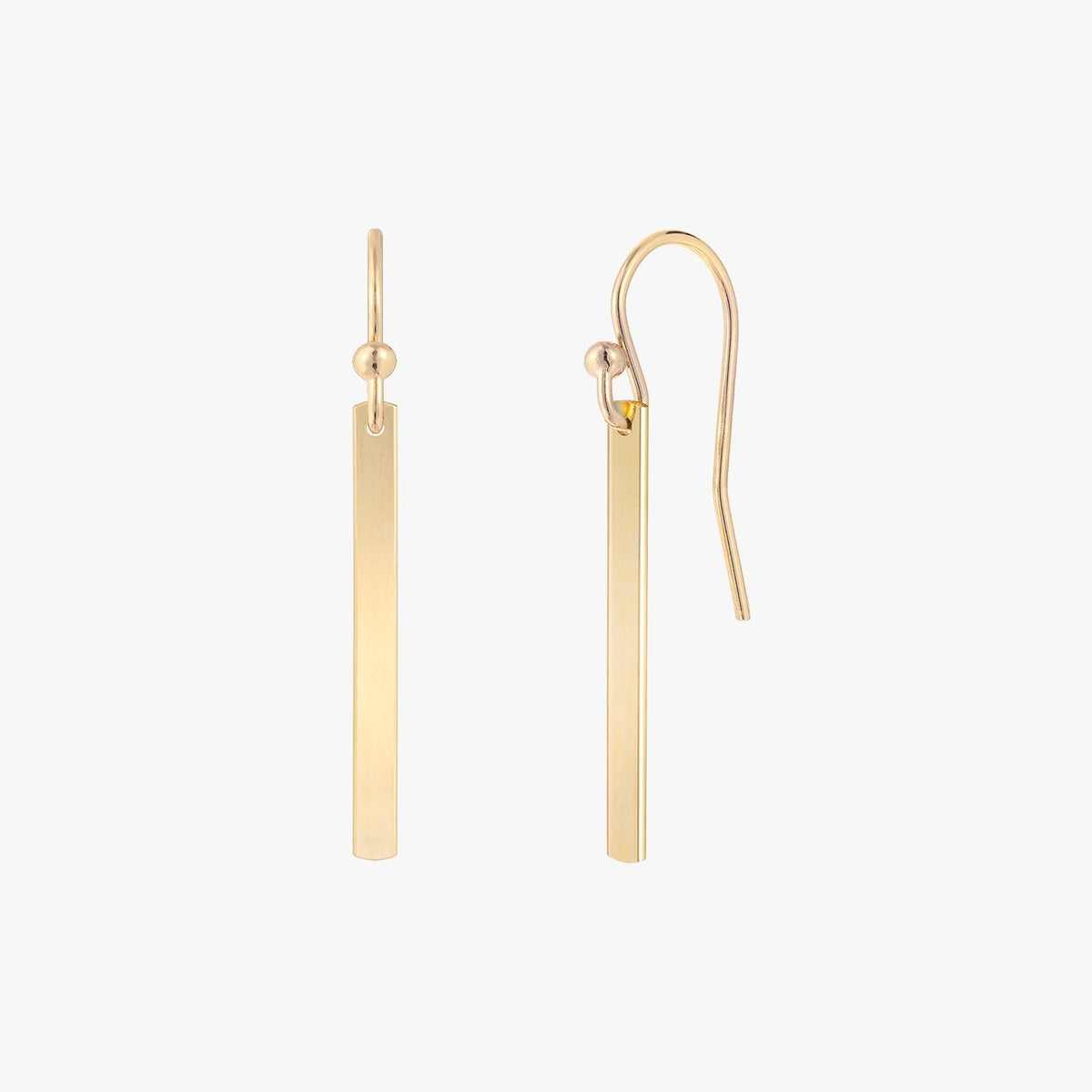 Sleek Bar Drop Earrings - Silver