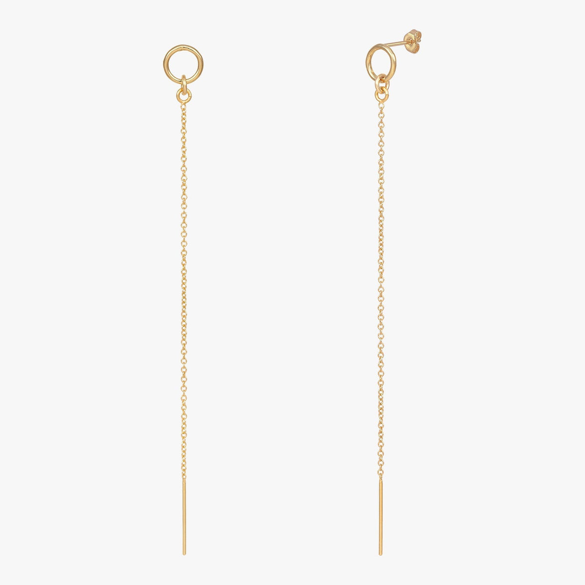 Circle Linear Earrings - Gold