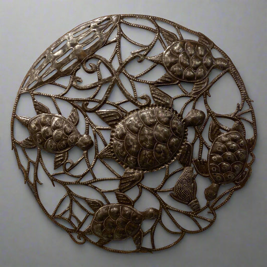 Haitian Oil Drum Sea Turtle Art