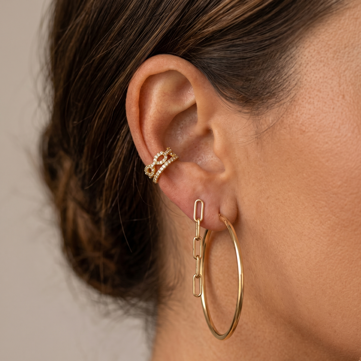 Muse Paper Clip Chain Earrings - Gold