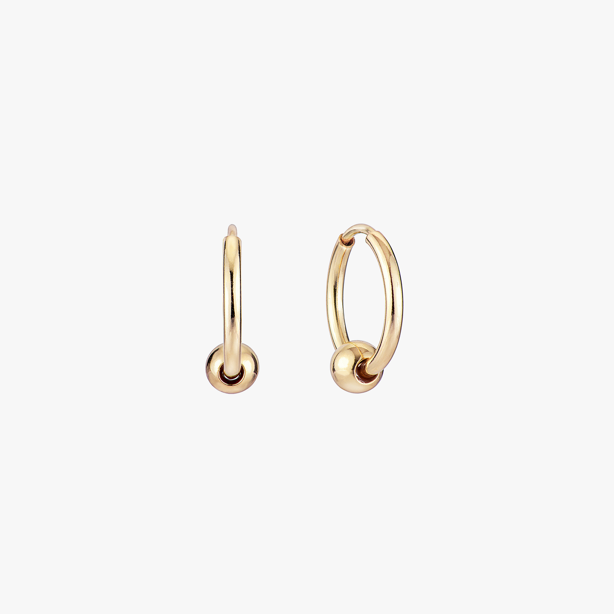 Sole Ball Hoop Earrings - Gold