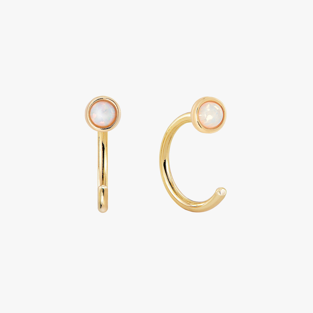 Little Opal Huggies Hoops - Gold