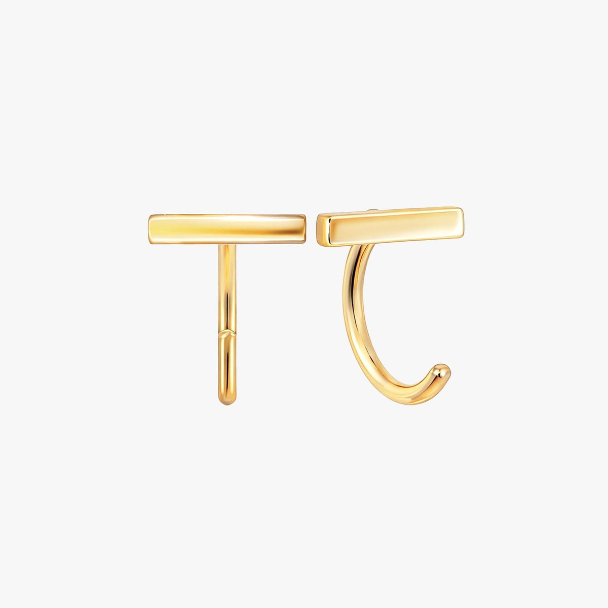 Bar Open Huggies Earrings - Gold