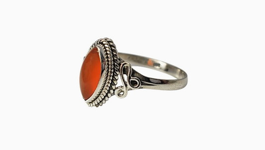 Red Onyx Marquise Ring