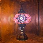Hand Made Turkish Lamp, Pink/Purple Stars