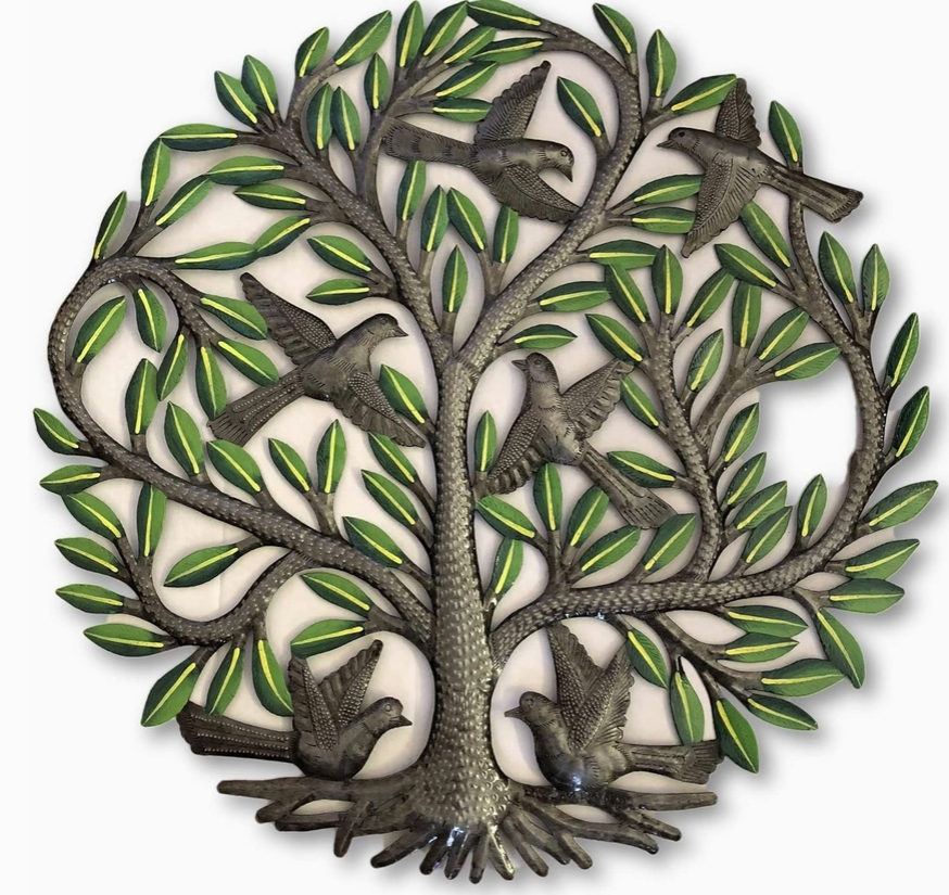 Painted Haitian Oil Drum Tree of Life