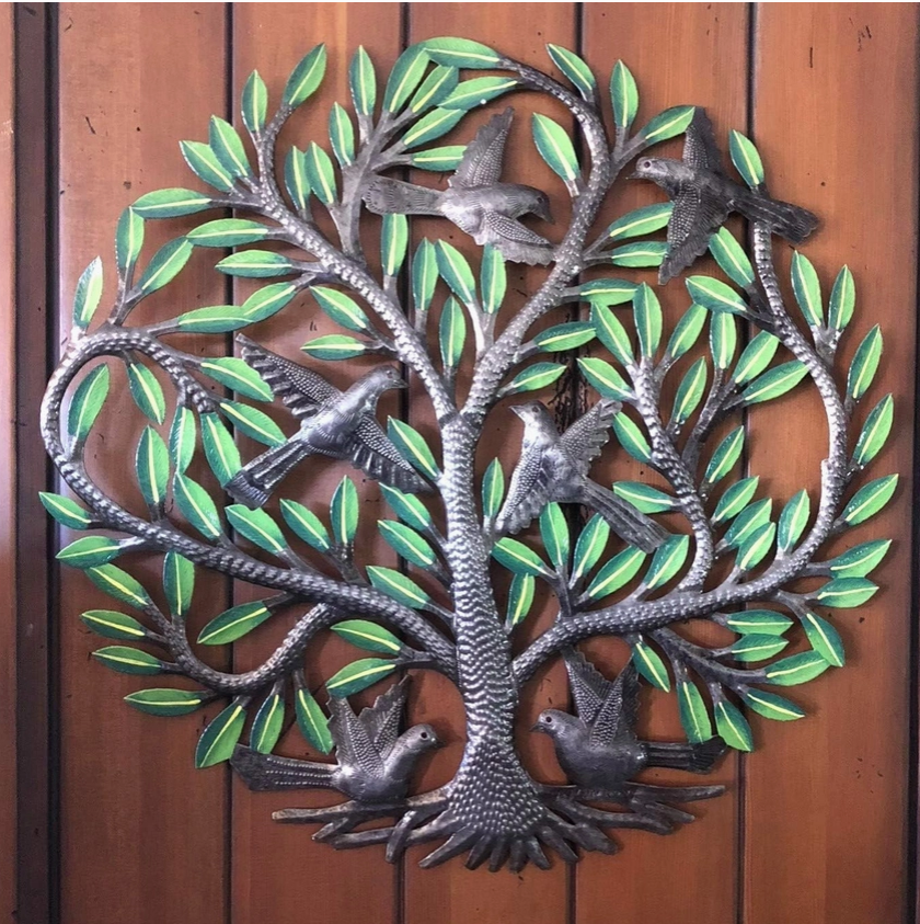 Painted Haitian Oil Drum Tree of Life