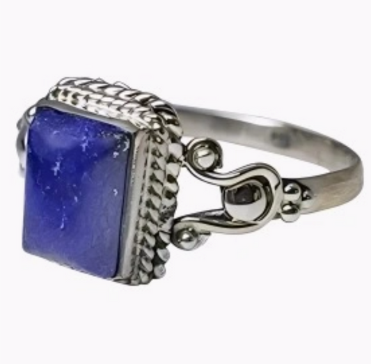 Lapis Lazuli Rectangular Cabochon Ring