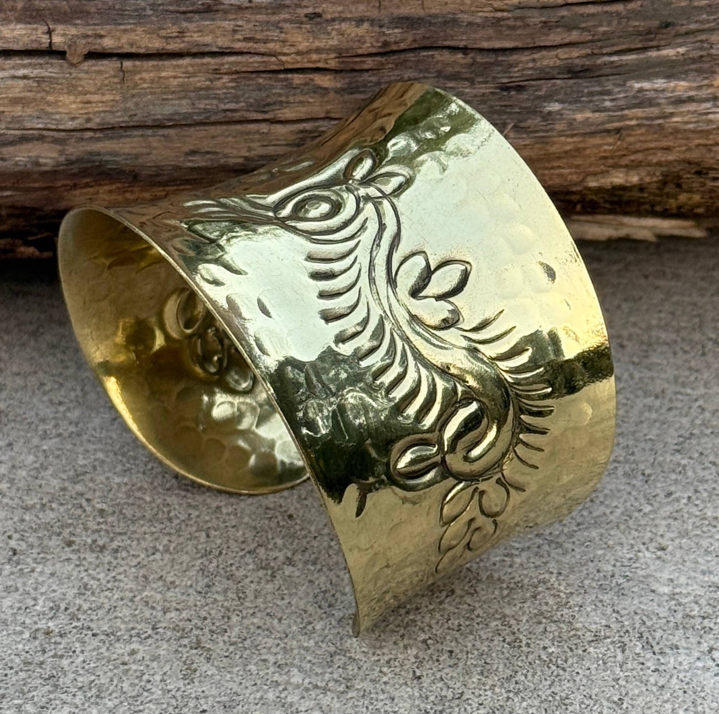 Handcrafted Floral Cuff Bracelet Bohemian Hippie Ethnic