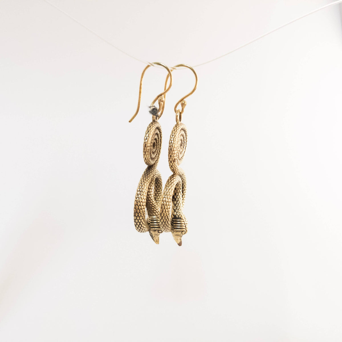 Snake Earrings, Golden and Silver